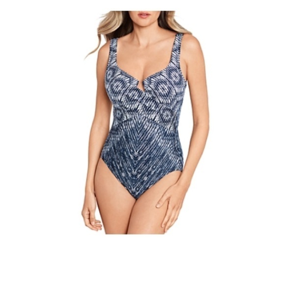 MIRACLESUIT Women Silver Shores Escape Underwire One-Piece Swimsuit Criss Cross - Picture 4 of 16
